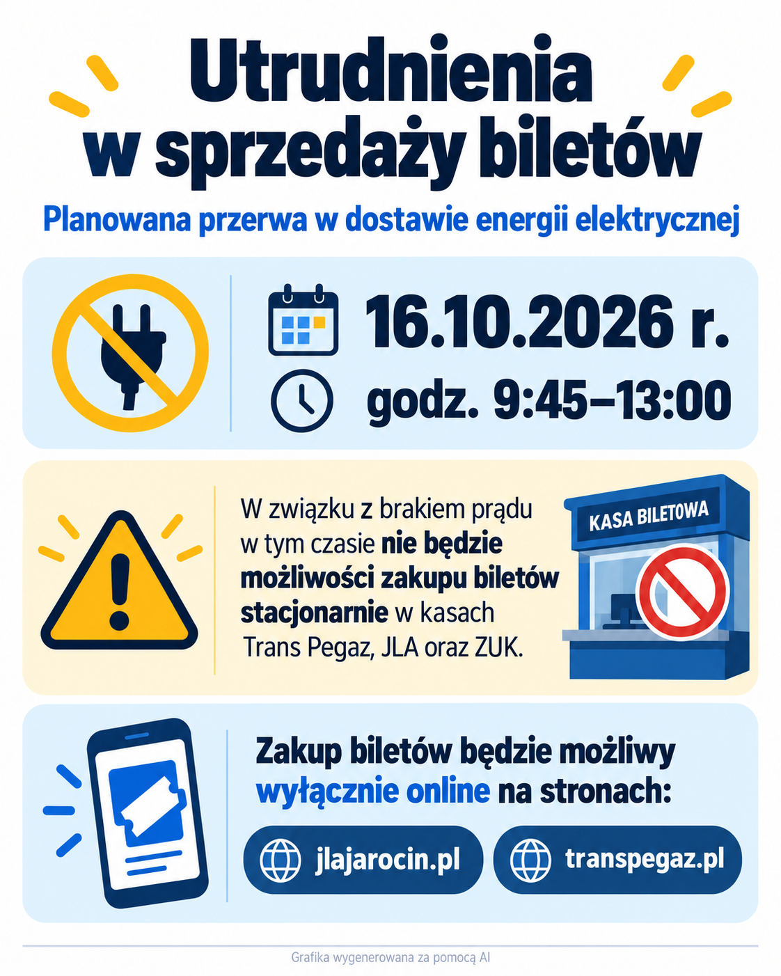 Utrudnienia w sprzedaży biletów